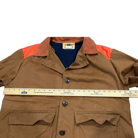 IDEAL Vintage 1983 Canvas Hunting Jacket Size XL Blaze Orange Tan USA Made READ - Picture 6 of 9